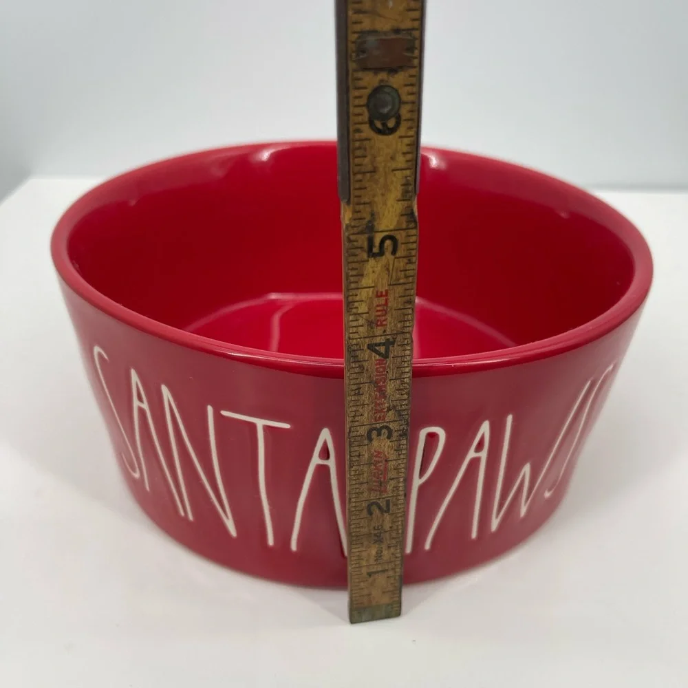 ⭐️Rae Dunn Red Santa Paws Dog Bowl  Artisan Collection